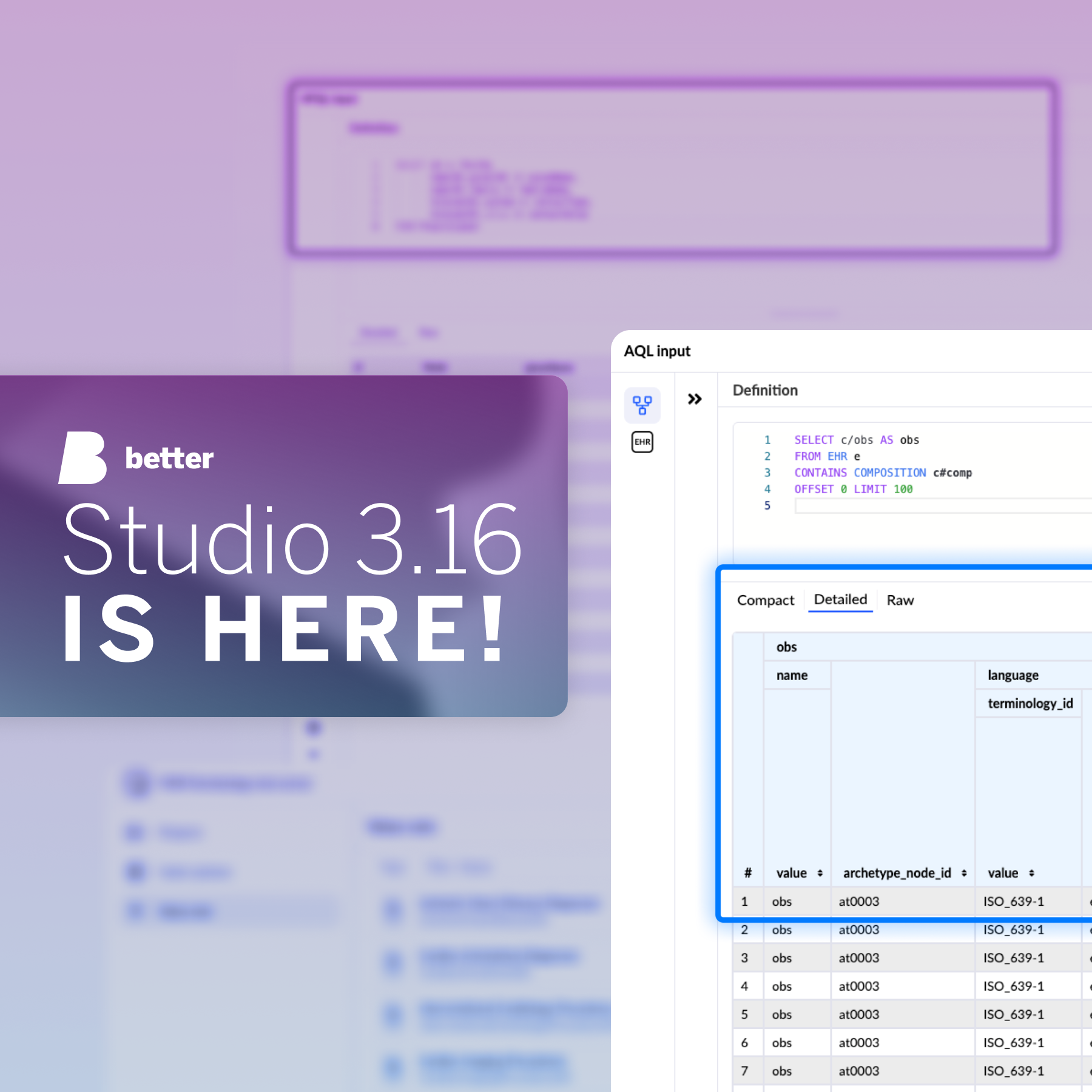 Sign: Better 3.16 is here and on the back a screen of studio