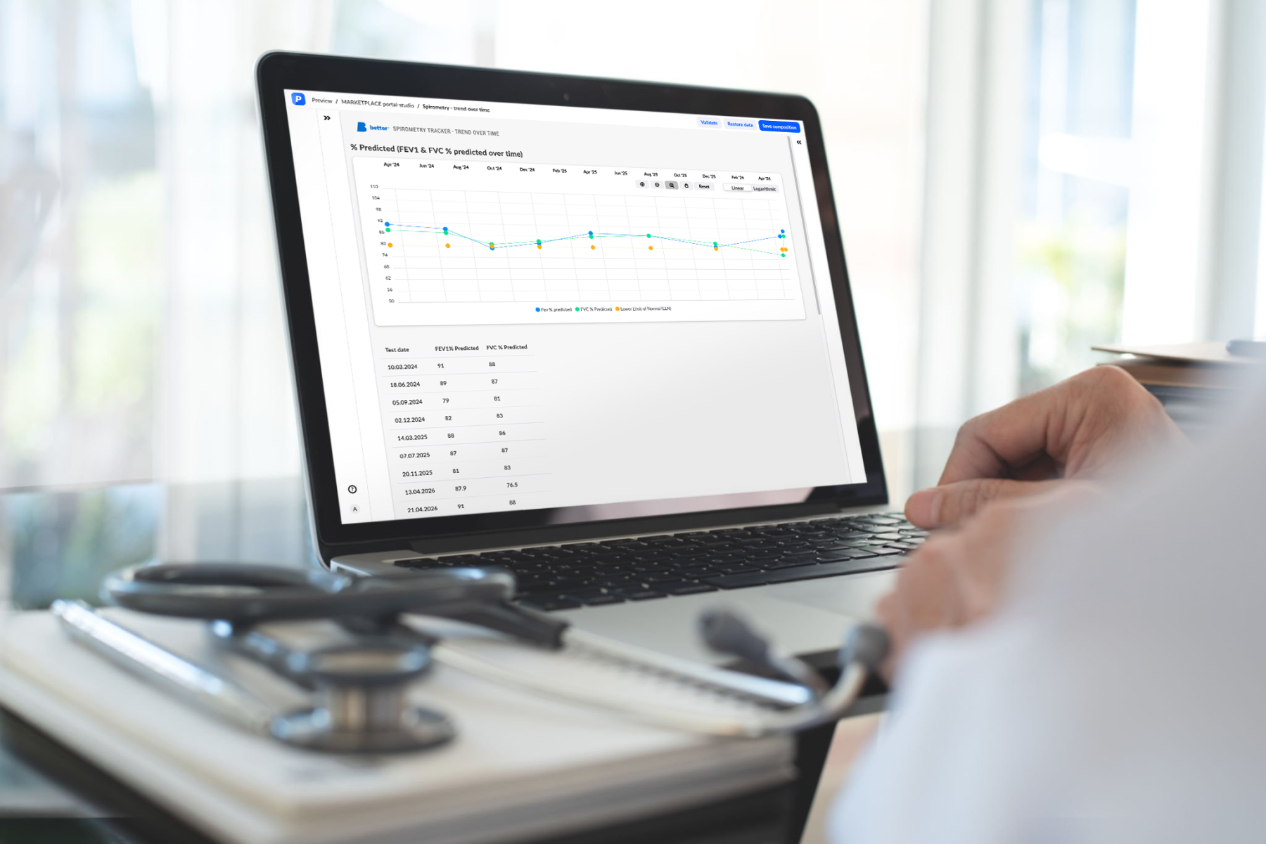 Spirometry on laptop