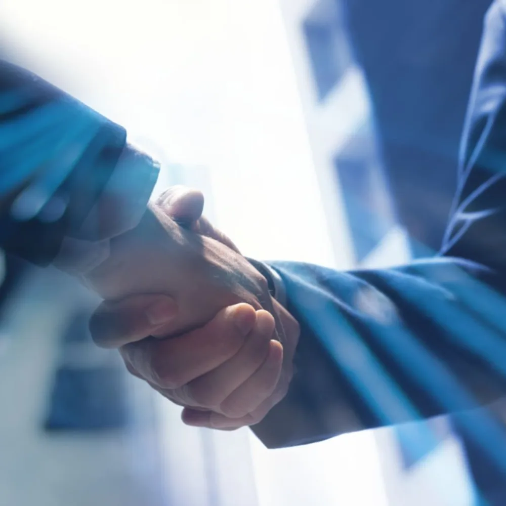 Two people shaking hands